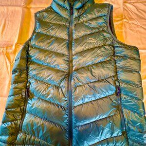 LL Bean Women's Down Vest, Teal, Large Petite, Worn Once